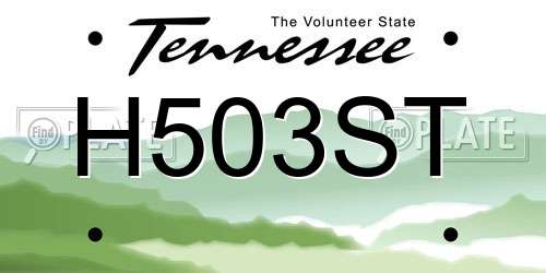 H503ST Tennessee License Plate
