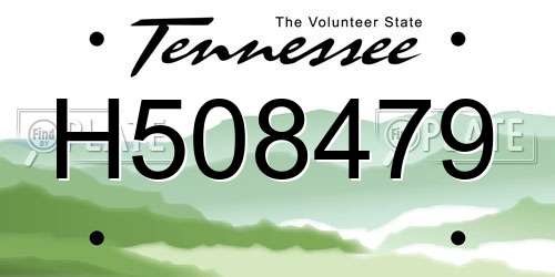 H508479 Tennessee License Plate