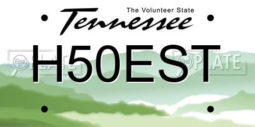 H50EST Tennessee License Plate