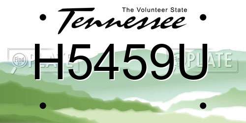 H5459U Tennessee License Plate