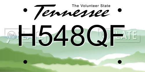 H548QF Tennessee License Plate