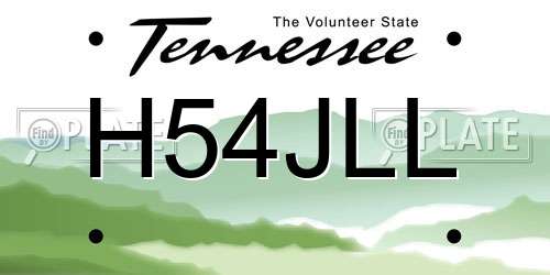 H54JLL Tennessee License Plate