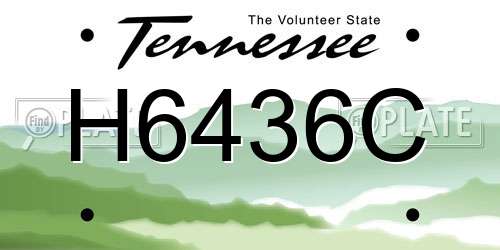 H6436C Tennessee License Plate