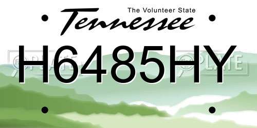 H6485HY Tennessee License Plate