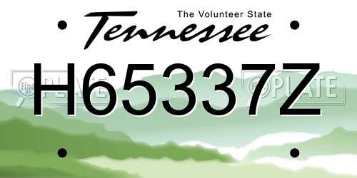 H65337Z Tennessee License Plate