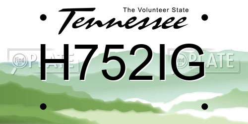 H752IG Tennessee License Plate