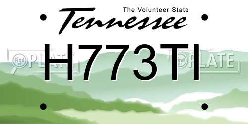 H773TI Tennessee License Plate