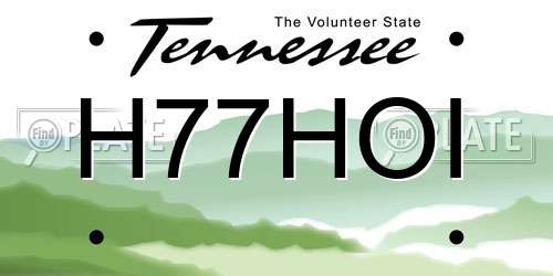 H77HOI Tennessee License Plate