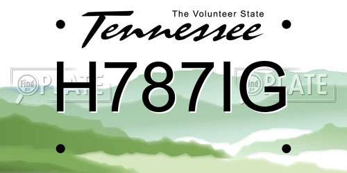 H787IG Tennessee License Plate