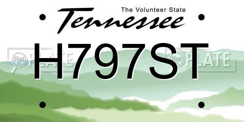 H797ST Tennessee License Plate