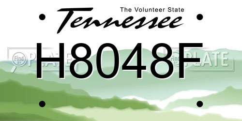 H8048F Tennessee License Plate