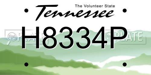 H8334P Tennessee License Plate