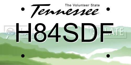 H84SDF Tennessee License Plate