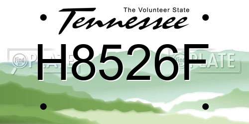 H8526F Tennessee License Plate