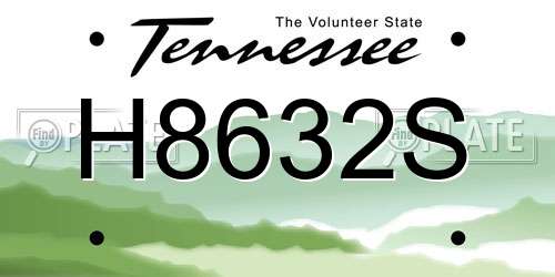 H8632S Tennessee License Plate
