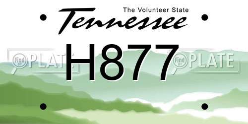 H877 Tennessee License Plate