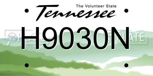 H9030N Tennessee License Plate