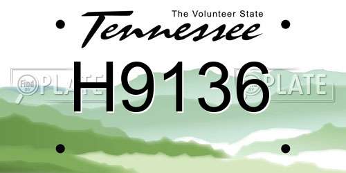 H9136 Tennessee License Plate
