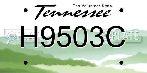 H9503C Tennessee License Plate