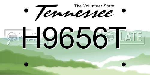 H9656T Tennessee License Plate