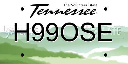 H99OSE Tennessee License Plate