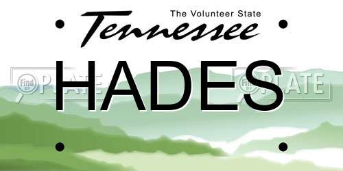 HADES Tennessee License Plate