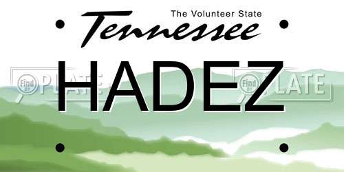 HADEZ Tennessee License Plate