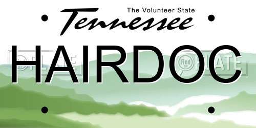HAIRDOC Tennessee License Plate