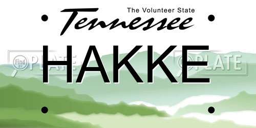 HAKKE Tennessee License Plate