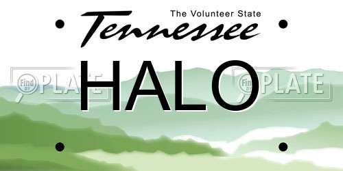 HALO Tennessee License Plate
