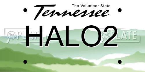 HALO2 Tennessee License Plate