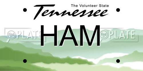 HAM Tennessee License Plate