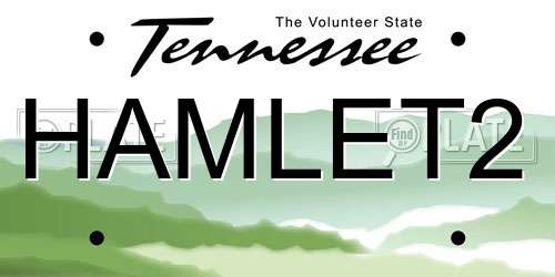 HAMLET2 Tennessee License Plate