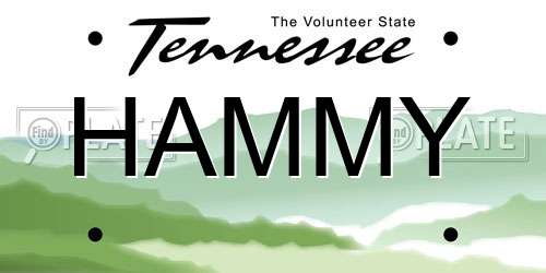HAMMY Tennessee License Plate