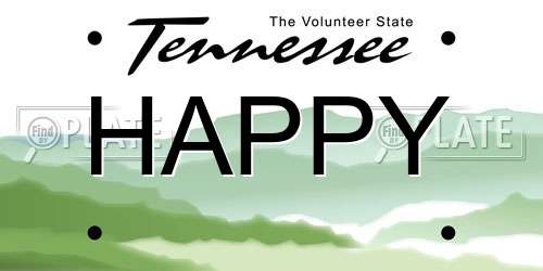 HAPPY Tennessee License Plate