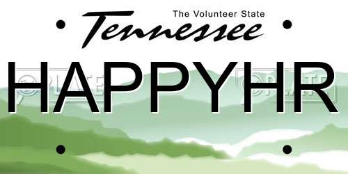 HAPPYHR Tennessee License Plate