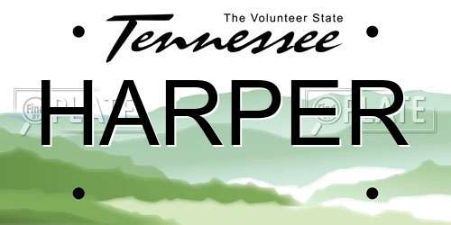 HARPER Tennessee License Plate