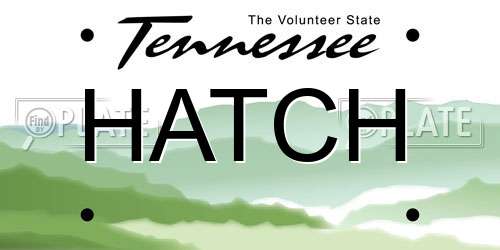 HATCH Tennessee License Plate