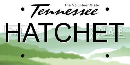 HATCHET Tennessee License Plate