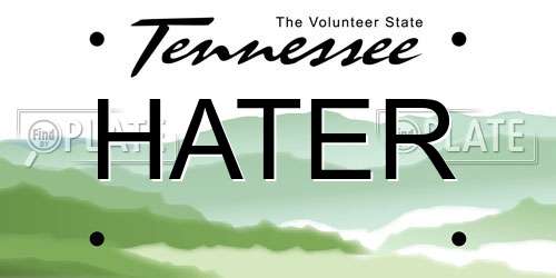HATER Tennessee License Plate