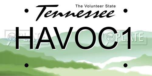 HAVOC1 Tennessee License Plate