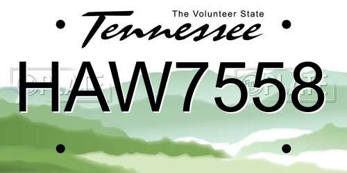 HAW7558 Tennessee License Plate