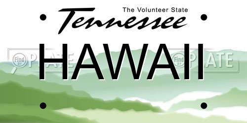 HAWAII Tennessee License Plate