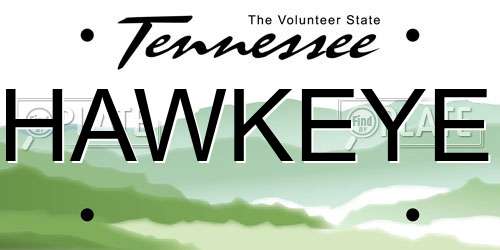 HAWKEYE Tennessee License Plate