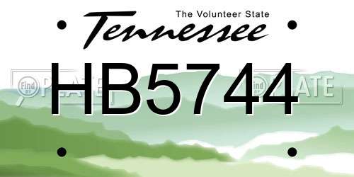 HB5744 Tennessee License Plate