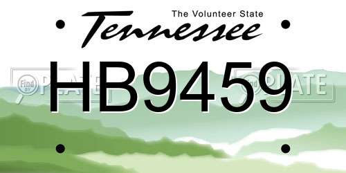 HB9459 Tennessee License Plate