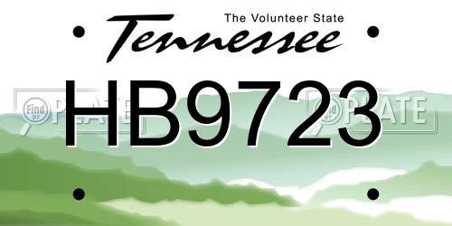 HB9723 Tennessee License Plate