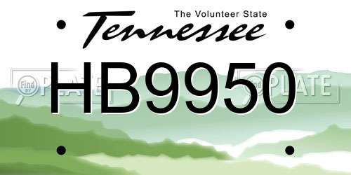 HB9950 Tennessee License Plate