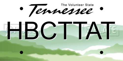 HBCTTAT Tennessee License Plate