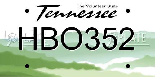 HBO352 Tennessee License Plate